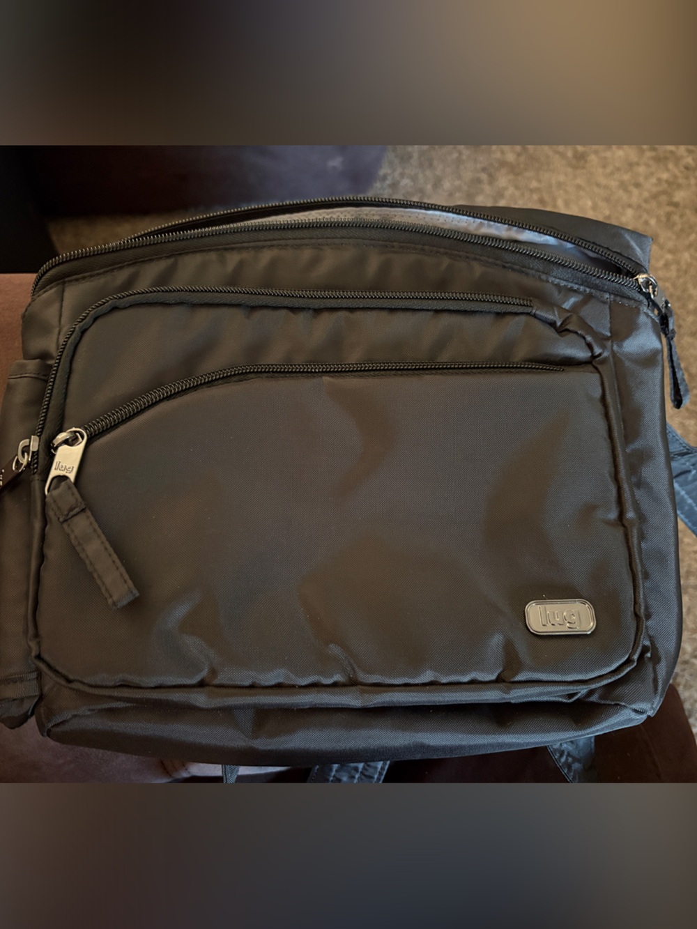 Lug Infinity Collection Black Crossbody Bag